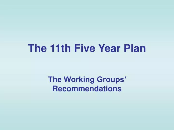 the 11th five year plan