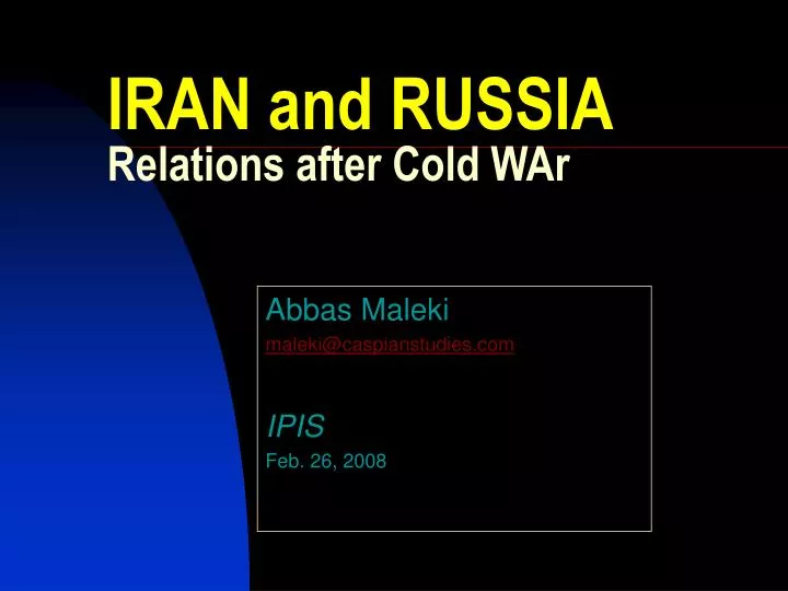 iran and russia relations after cold war