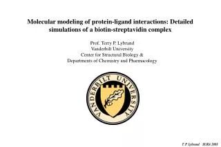 Molecular modeling of protein-ligand interactions: Detailed simulations of a biotin-streptavidin complex