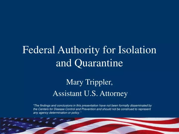 federal authority for isolation and quarantine