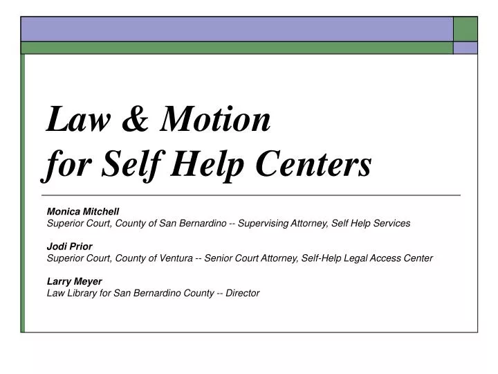 law motion for self help centers