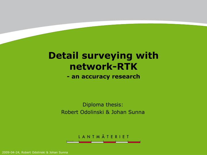 detail surveying with network rtk an accuracy research