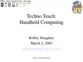 Techno Teach: Handheld Computing