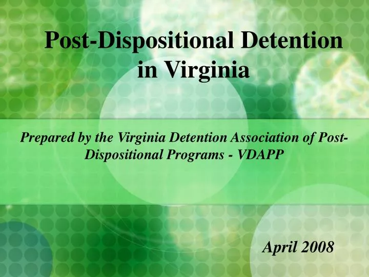 post dispositional detention in virginia