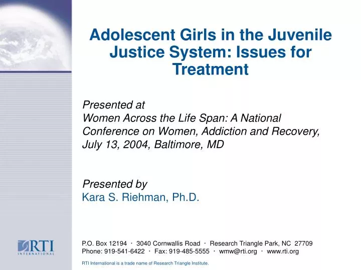 adolescent girls in the juvenile justice system issues for treatment