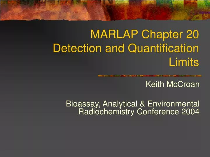marlap chapter 20 detection and quantification limits