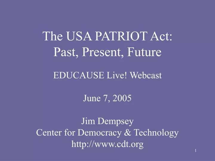 the usa patriot act past present future