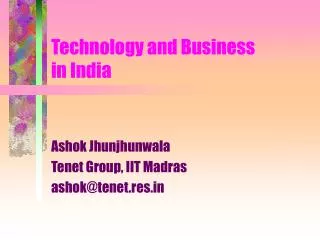 Technology and Business in India