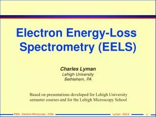 Electron Energy-Loss Spectrometry (EELS)