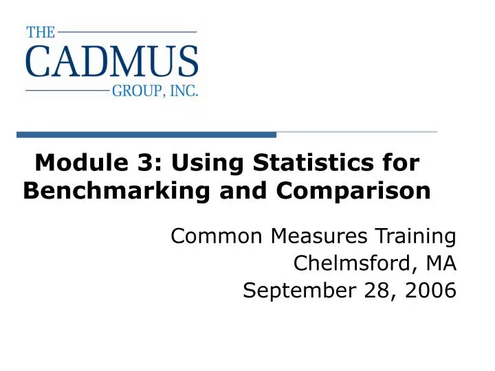 module 3 using statistics for benchmarking and comparison