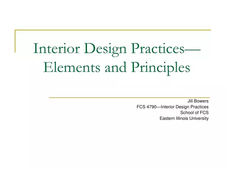 interior design practices elements and principles