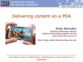 Delivering content on a PDA