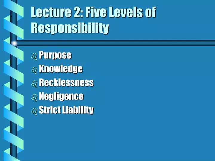 lecture 2 five levels of responsibility