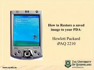 How to Restore a saved image to your PDA : Hewlett Packard iPAQ 2210
