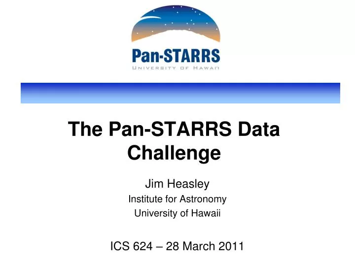 the pan starrs data challenge