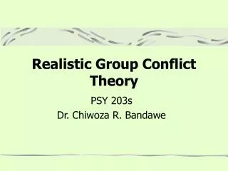 Realistic Group Conflict Theory