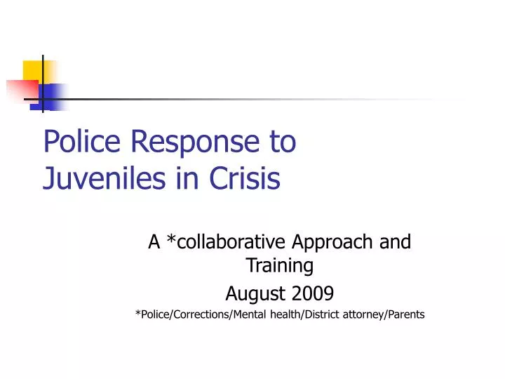 police response to juveniles in crisis