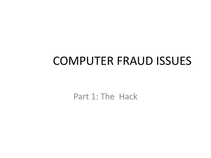 computer fraud issues