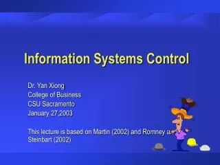 Information Systems Control