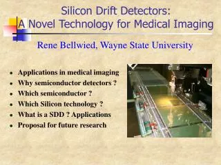 Silicon Drift Detectors: A Novel Technology for Medical Imaging