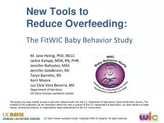 New Tools to Reduce Overfeeding: