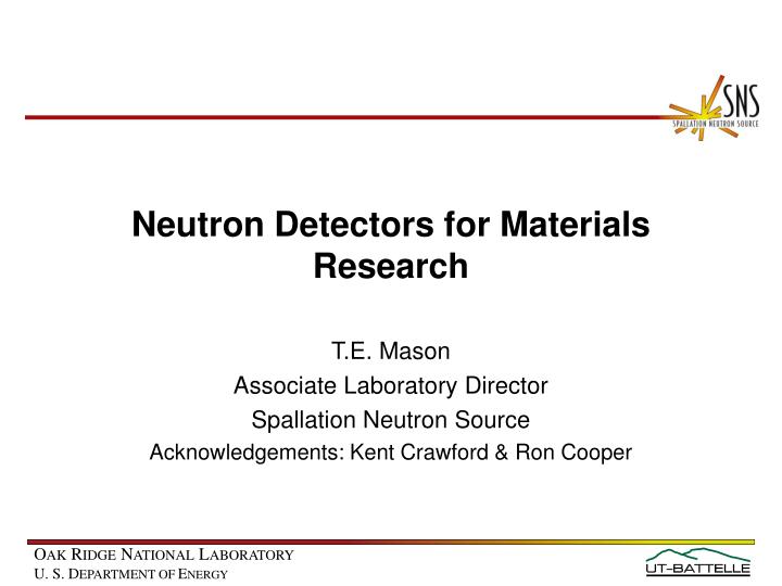 neutron detectors for materials research