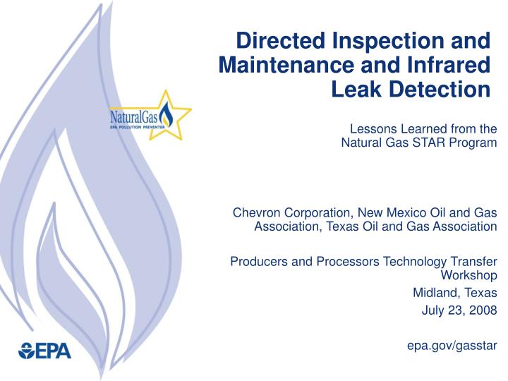 directed inspection and maintenance and infrared leak detection