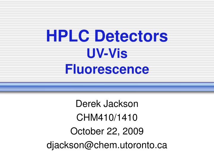 hplc detectors uv vis fluorescence