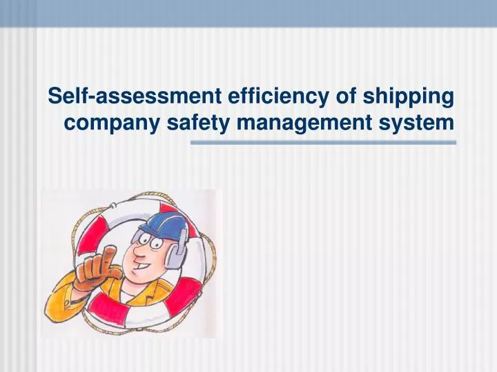 self assessment efficiency of shipping company safety management system