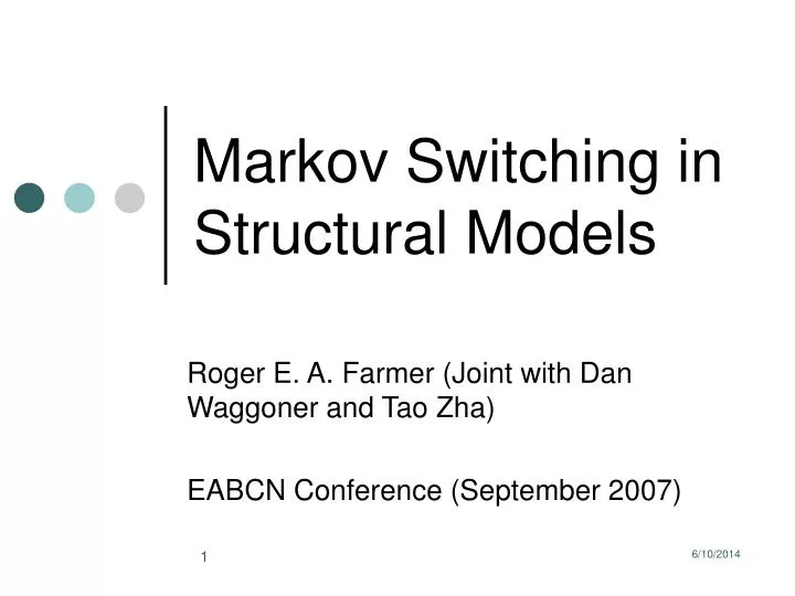 markov switching in structural models
