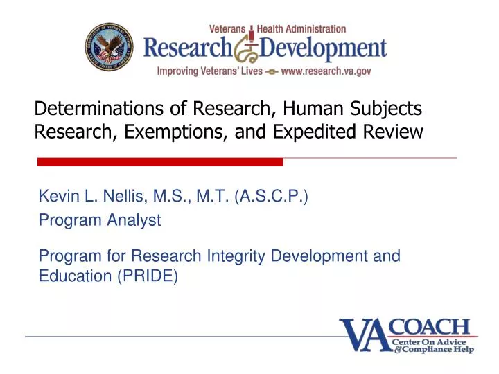 determinations of research human subjects research exemptions and expedited review