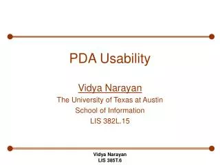 PDA Usability