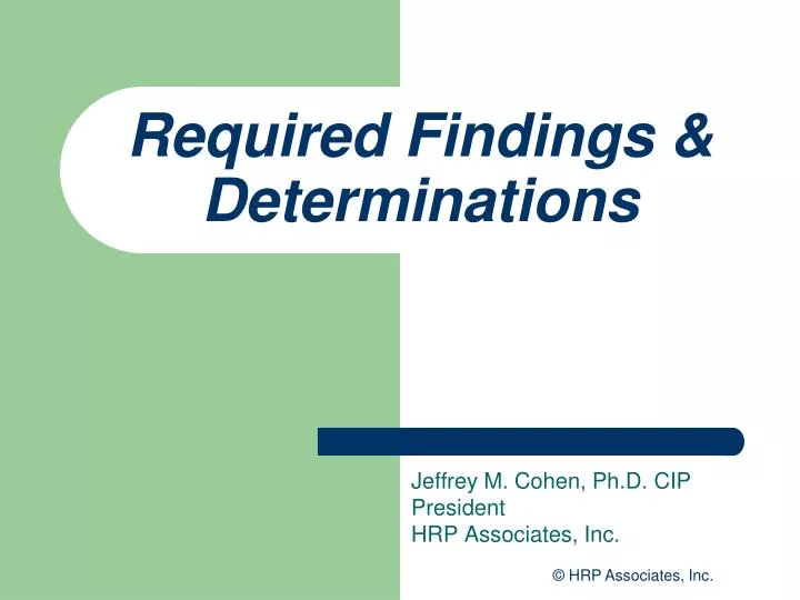 required findings determinations