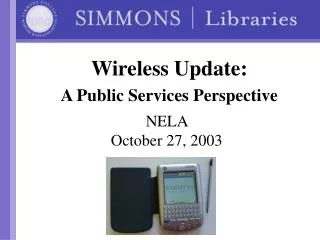 Wireless Update: A Public Services Perspective
