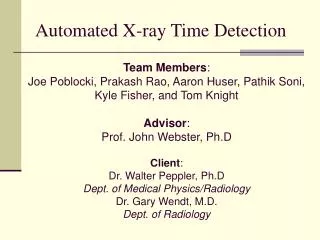 Automated X-ray Time Detection