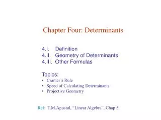 Chapter Four: Determinants