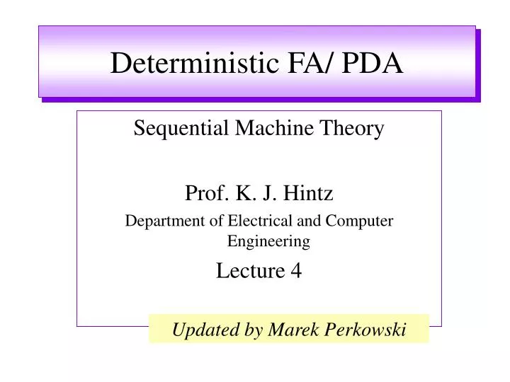 deterministic fa pda