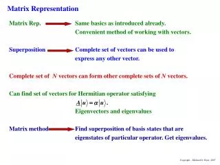 Matrix Representation