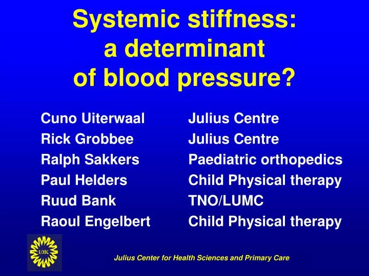 systemic stiffness a determinant of blood pressure
