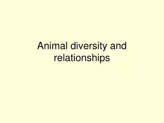 Animal diversity and relationships