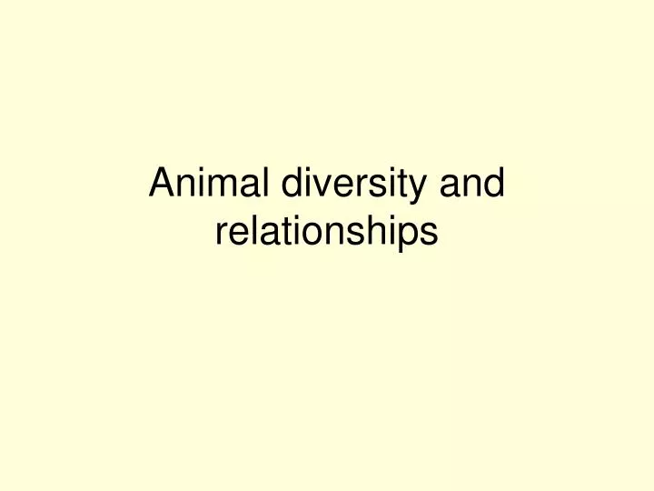 animal diversity and relationships