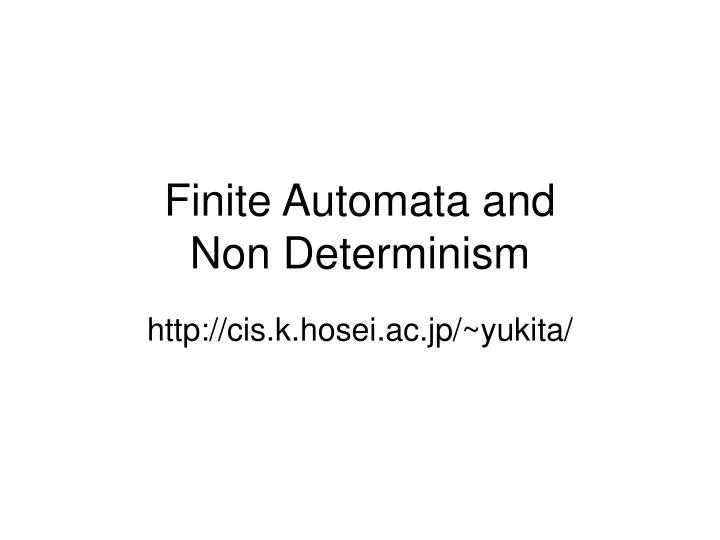 finite automata and non determinism