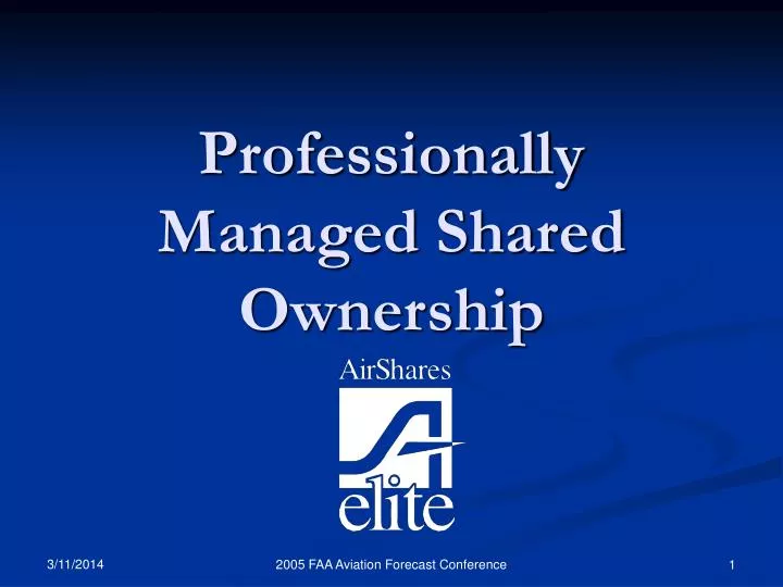 professionally managed shared ownership
