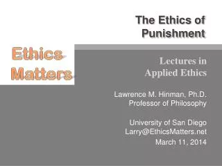The Ethics of Punishment