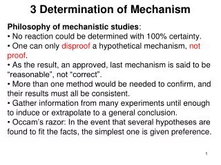 3 Determination of Mechanism