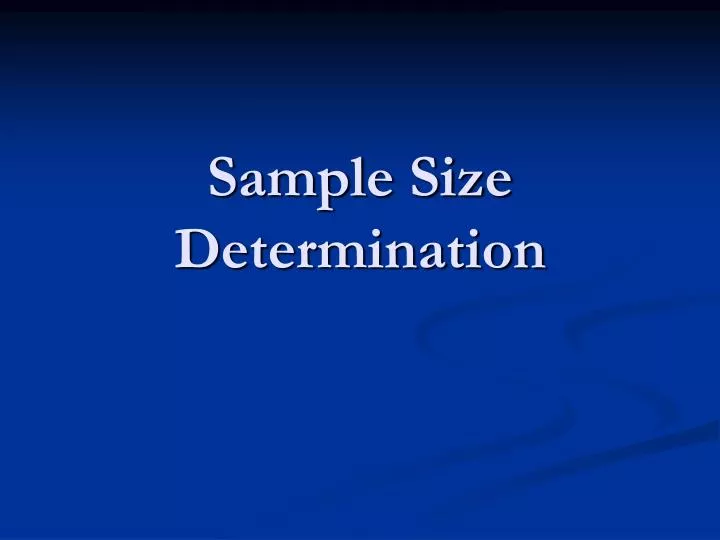 sample size determination