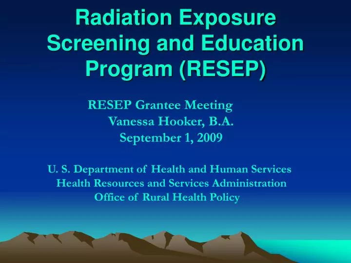 radiation exposure screening and education program resep