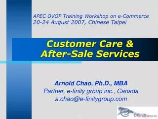 Customer Care &amp; After-Sale Services