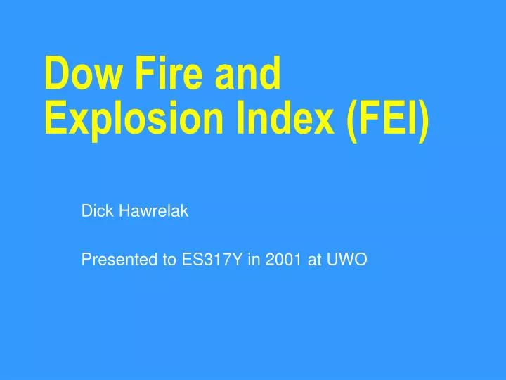 dow fire and explosion index fei