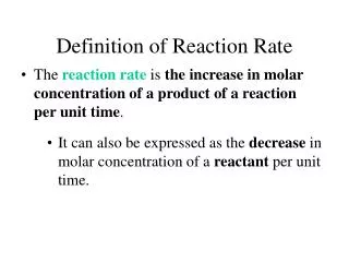 Definition of Reaction Rate